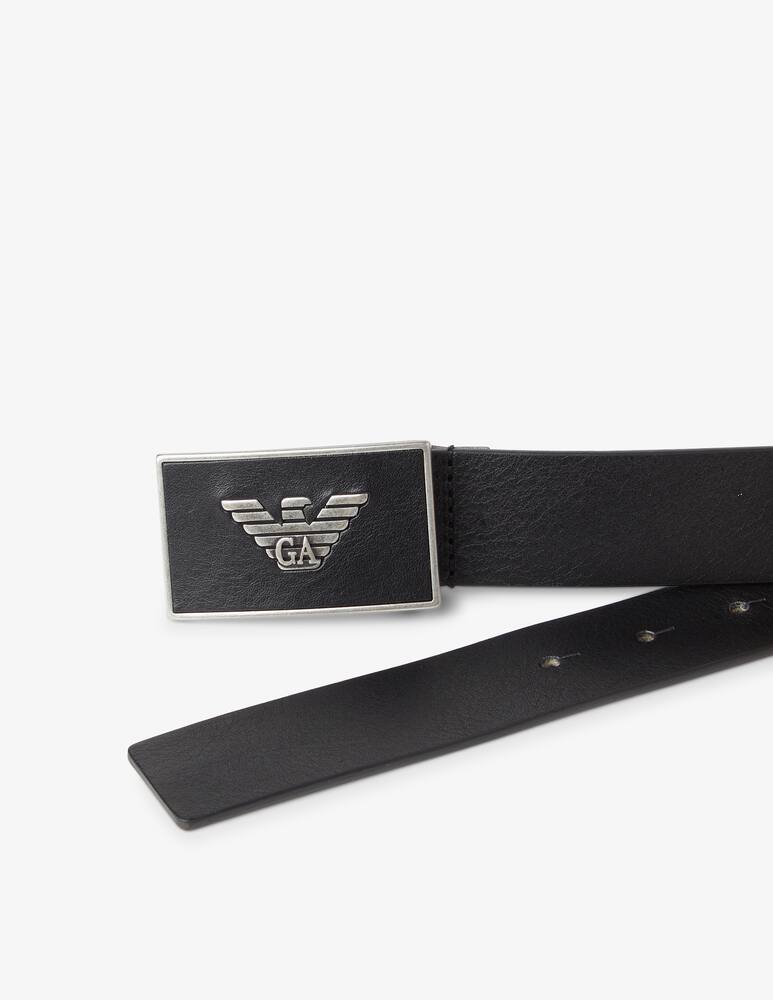 rinascente Emporio Armani Cintura in pelle con placca logata 