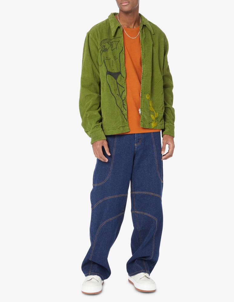 rinascente carne bollente Giacca in velluto con zip - Oliva