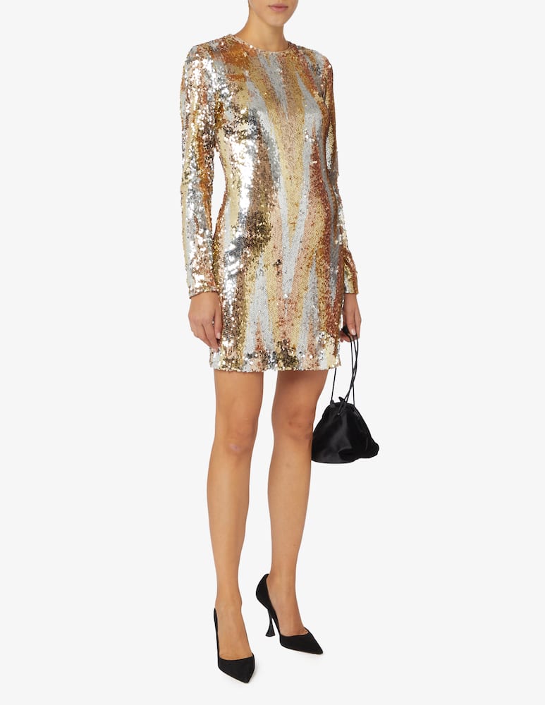 rinascente HALSTON Abito Maude in paillettes chevron