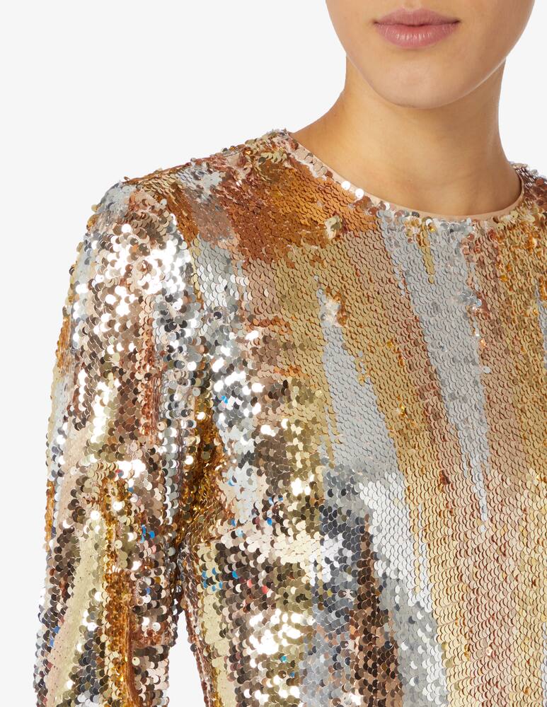 rinascente HALSTON Abito Maude in paillettes chevron