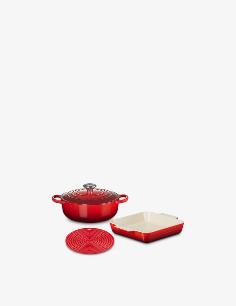 rinascente Le Creuset Signature Starter Set 3 Pieces Cerise