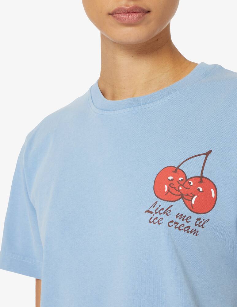 rinascente carne bollente T-shirt Lick me 24/7 - Azzurro