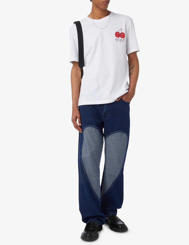 rinascente carne bollente Denim heart shape jeans 