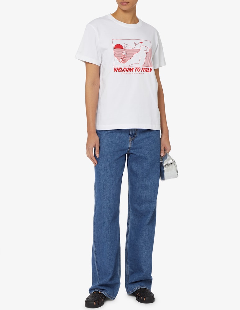 rinascente carne bollente T-shirt Welcum to italy - Bianco