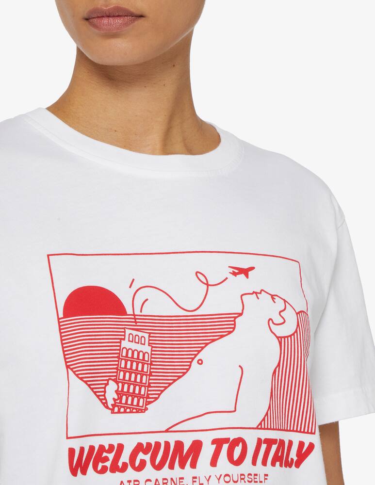 rinascente carne bollente T-shirt Welcum to italy - Bianco