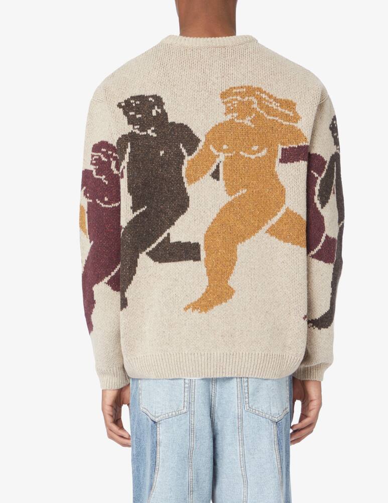 rinascente carne bollente Maglione in lana italian yarn - Beige