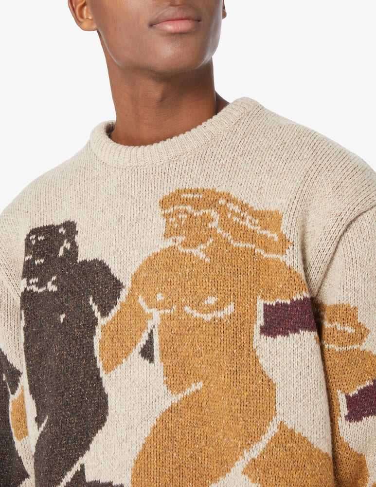 rinascente carne bollente Maglione in lana italian yarn - Beige