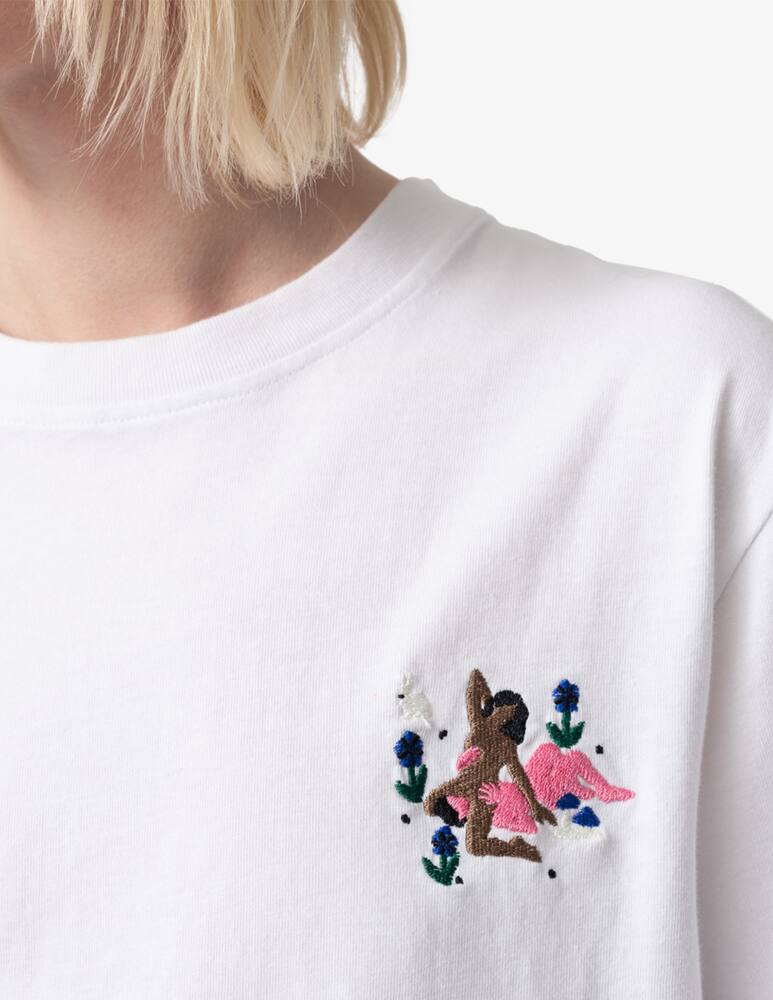 rinascente carne bollente T-shirt with embroidery - White