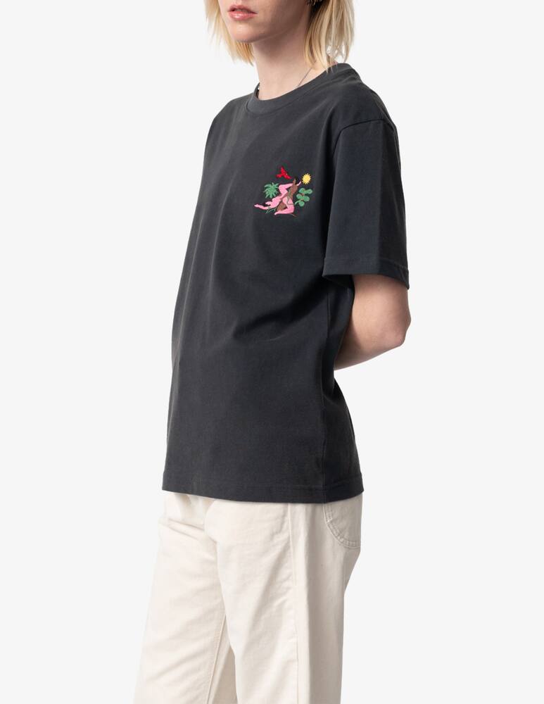 rinascente carne bollente T-shirt con ricamo Jungle Swing - Nero