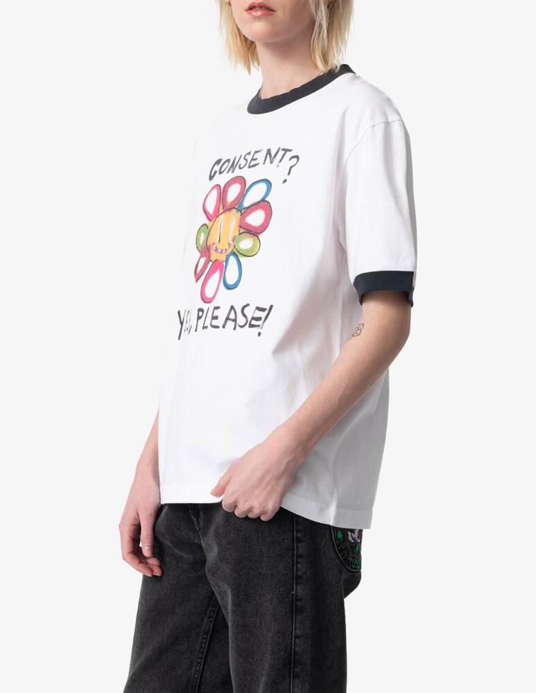 rinascente carne bollente T-shirt con stampa Consent? Yes, please! - Bianco