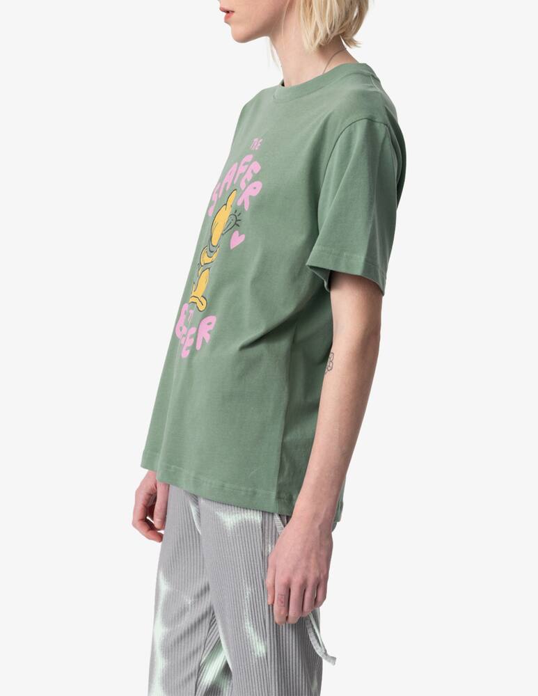 rinascente carne bollente T-shirt con stampa The Safer The Better - Verde