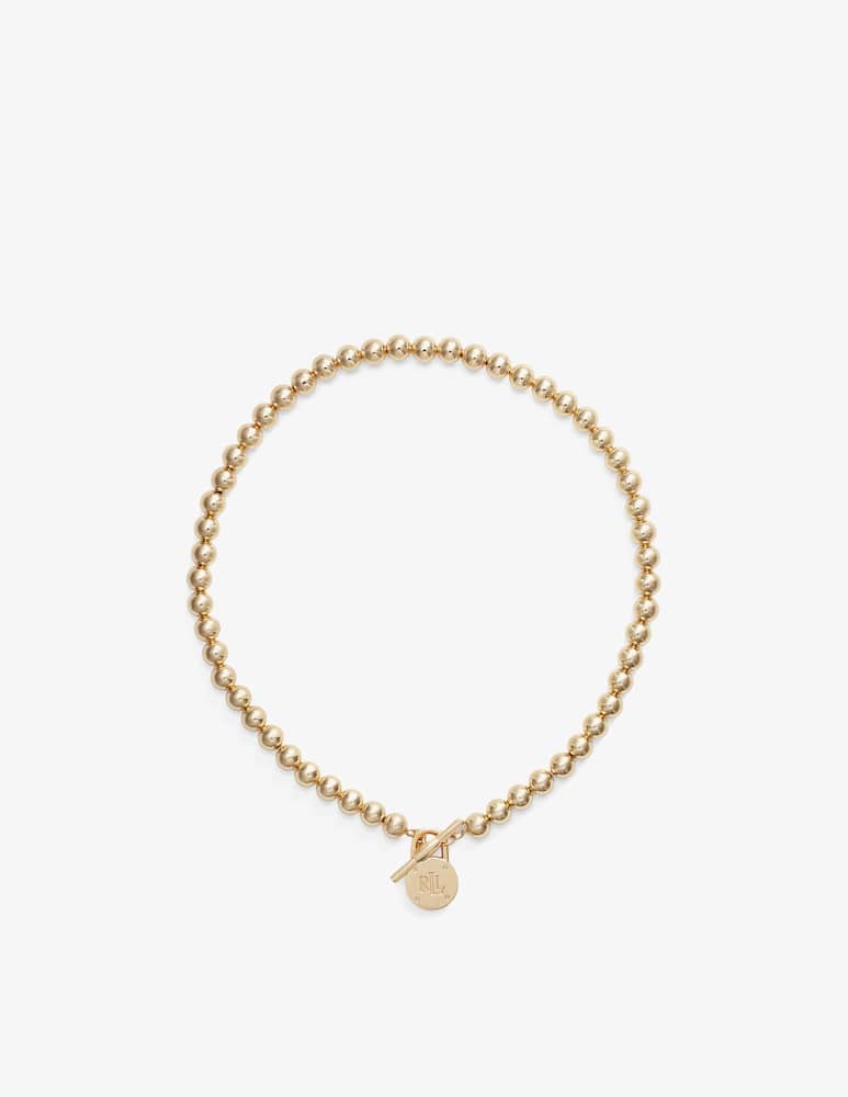 rinascente Lauren Ralph Lauren Signature Gold Beaded necklace with Logo Padlock
