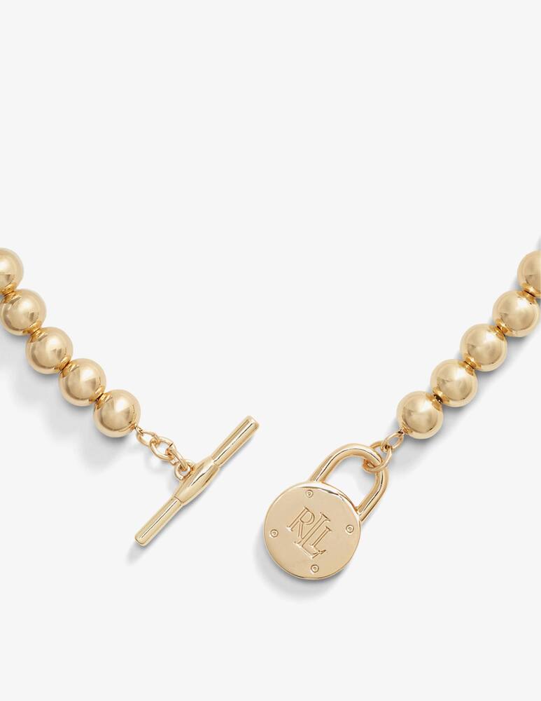 rinascente Lauren Ralph Lauren Signature Gold Beaded necklace with Logo Padlock