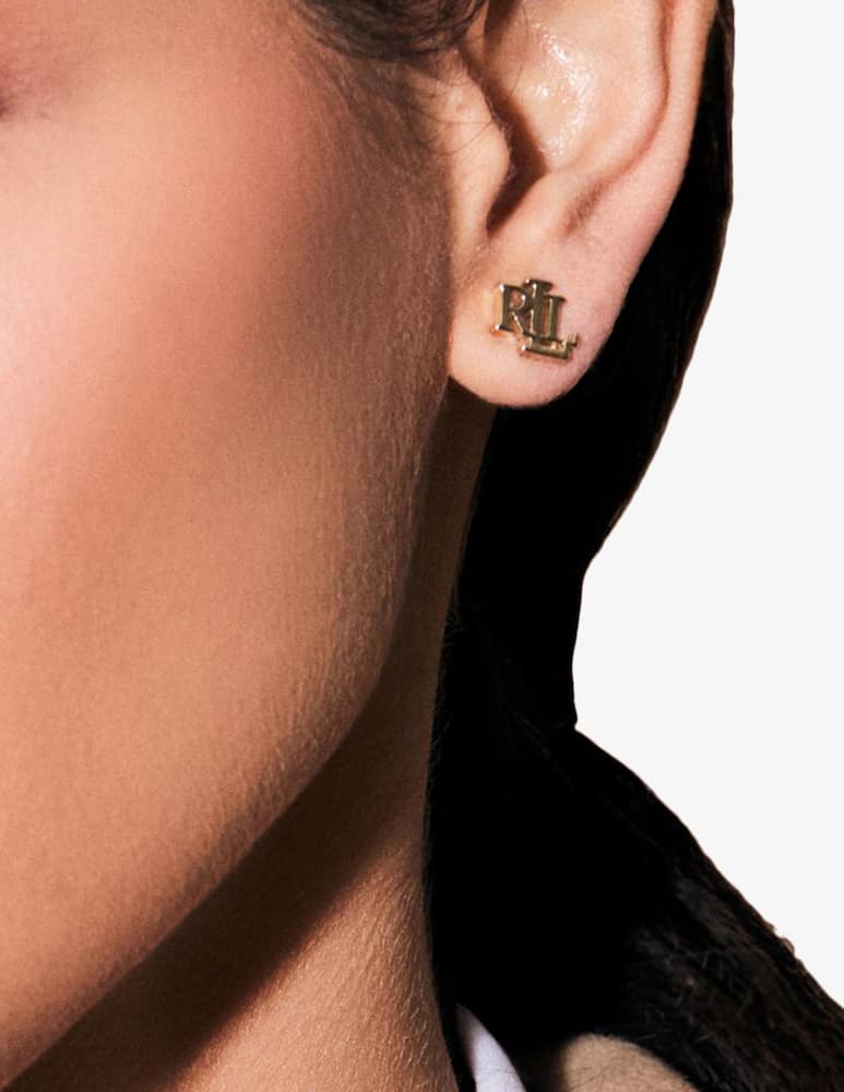 Lauren Ralph Lauren Orecchini dorati con logo - immagine 2 Lauren Ralph Lauren Orecchini dorati con logo - immagine 2