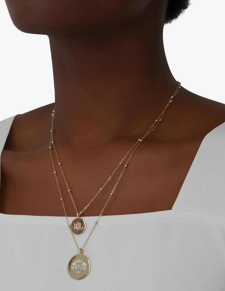 Lauren Ralph Lauren Gold Double Row Crest necklace - picture 2 Lauren Ralph Lauren Gold Double Row Crest necklace - picture 2