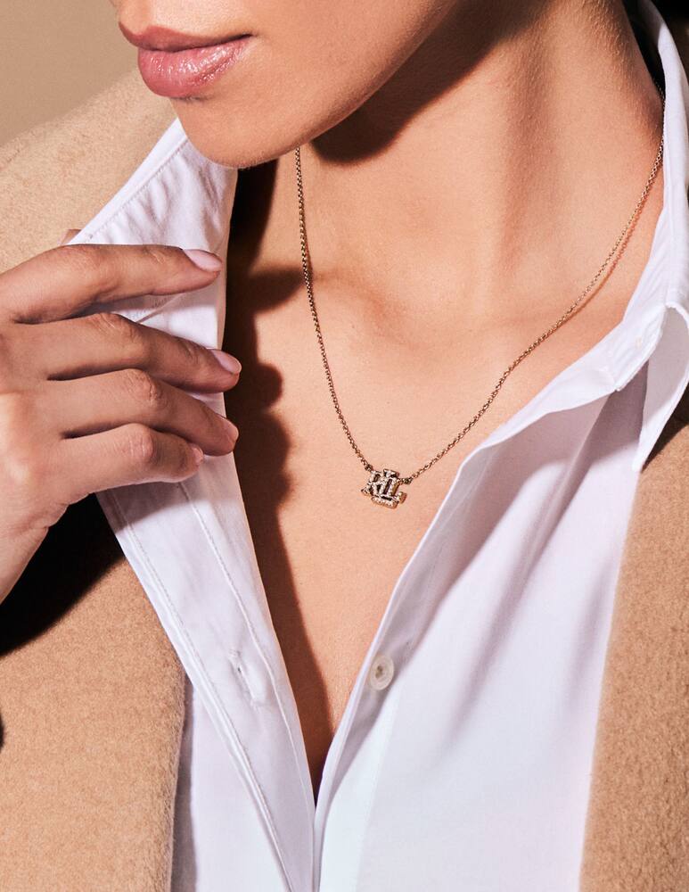 rinascente Lauren Ralph Lauren Gold & Pearl Logo Pendant necklace