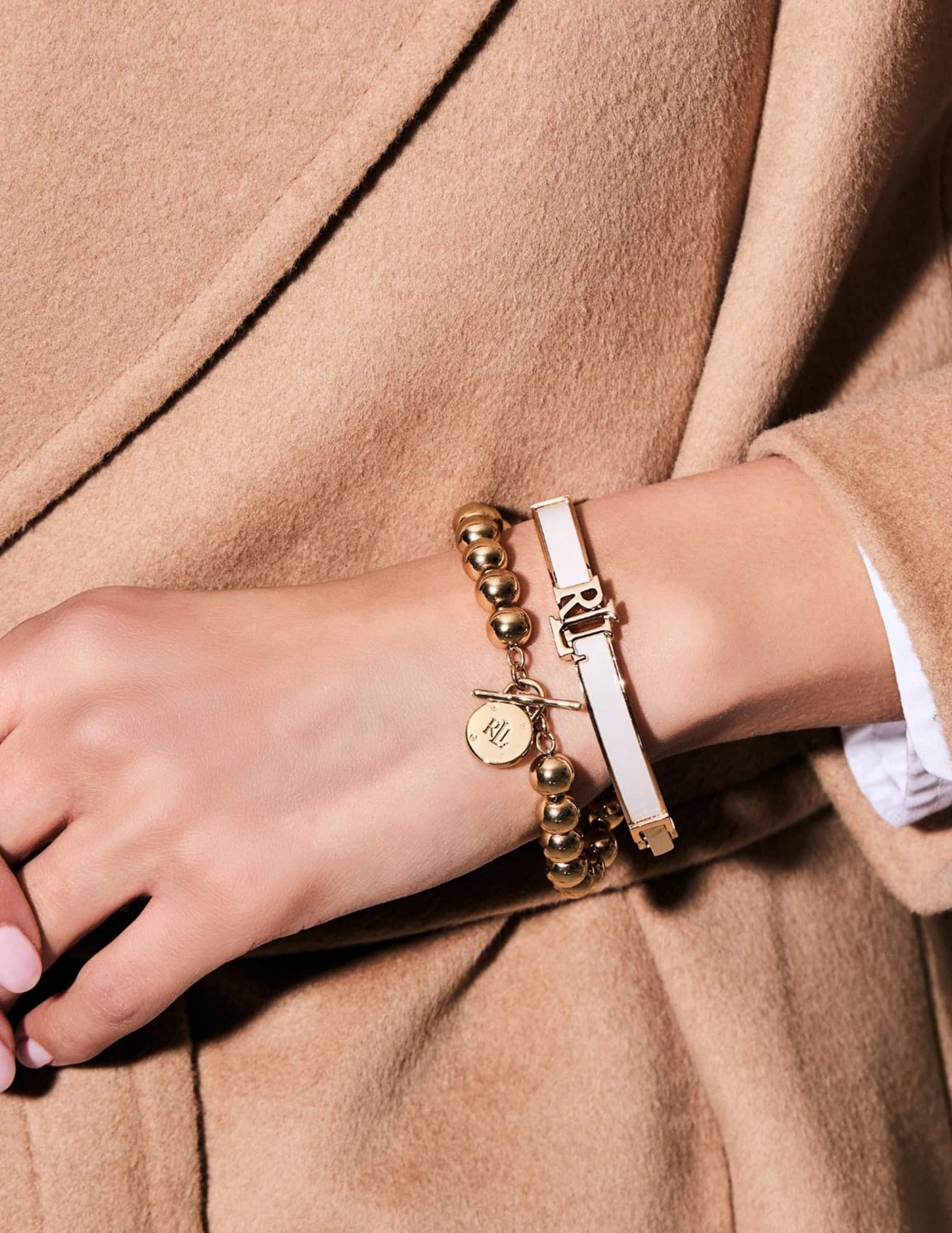 Shop Lauren Ralph Lauren Walden logo hinge bangle on Rinascente