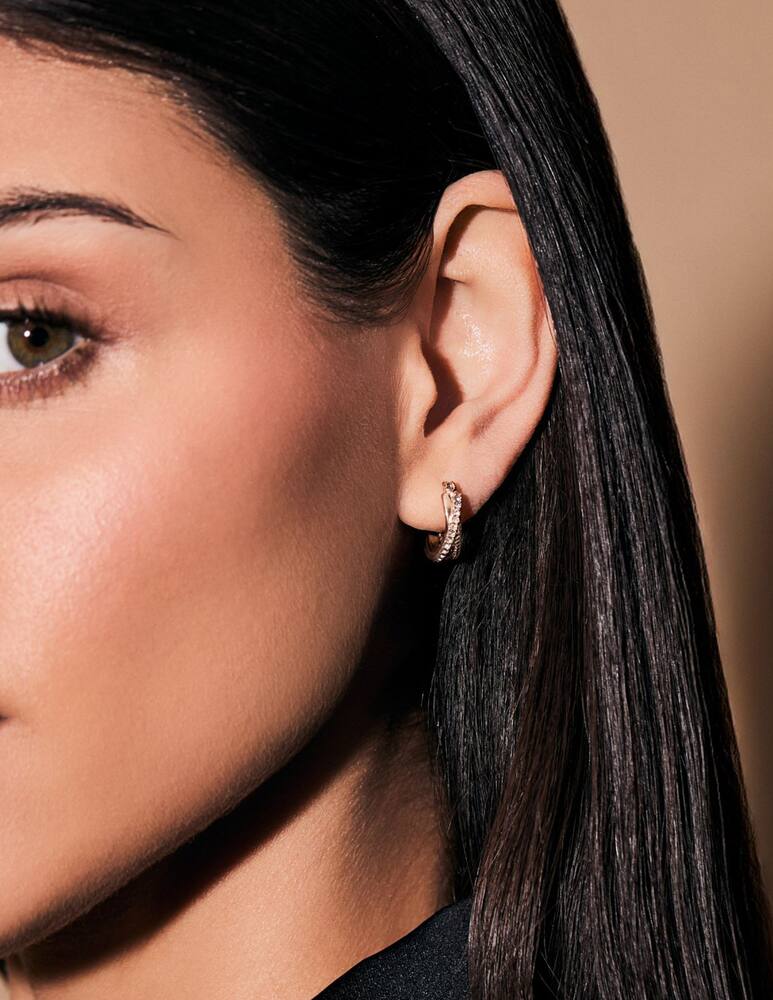 rinascente Lauren Ralph Lauren Pave twist hoop earrings