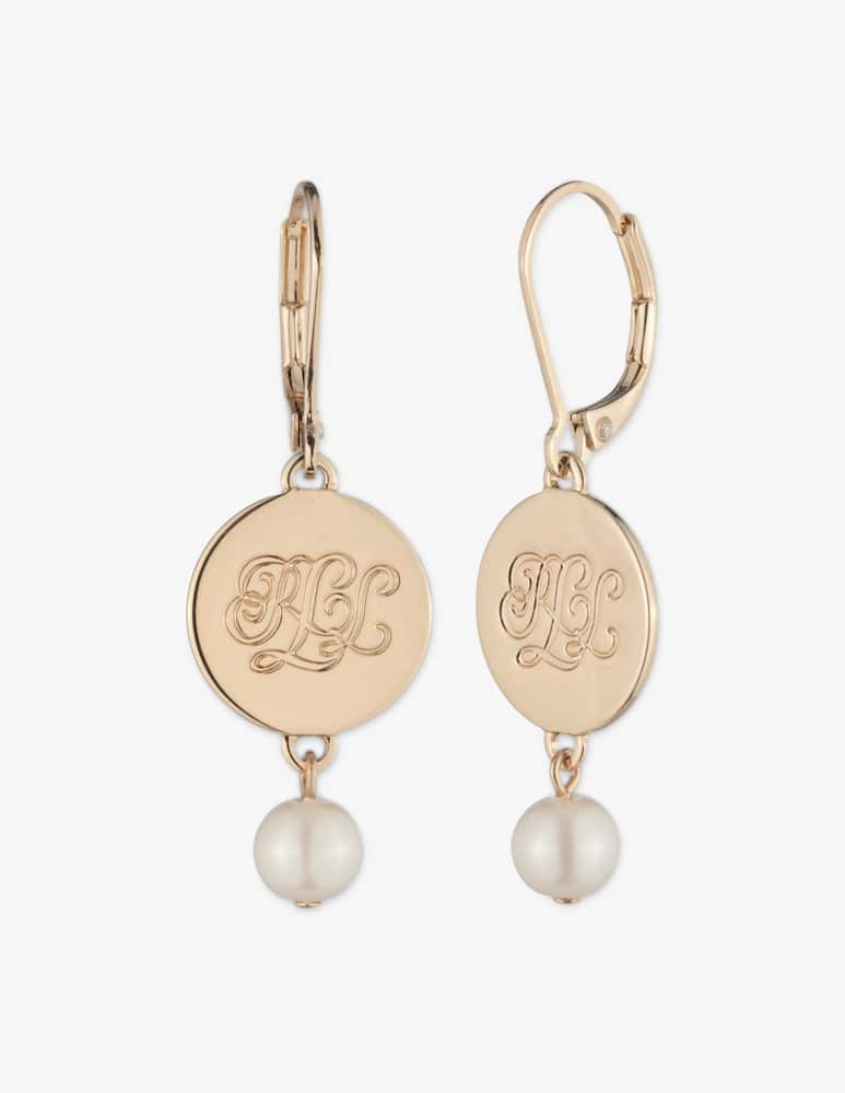 rinascente Lauren Ralph Lauren Logo & Pearl drop earrings