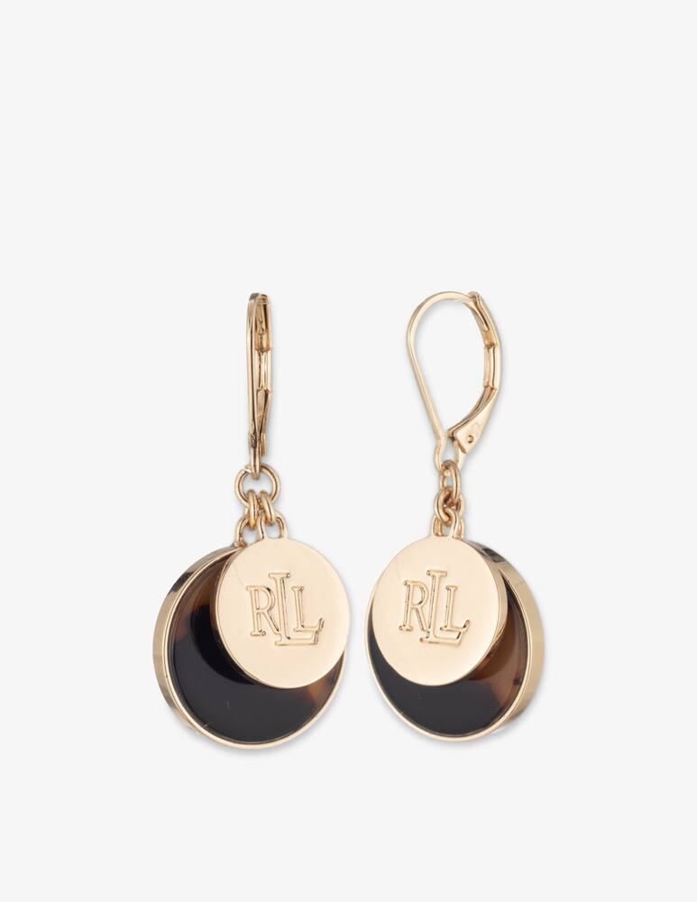 rinascente Lauren Ralph Lauren Logo coin drop earrings