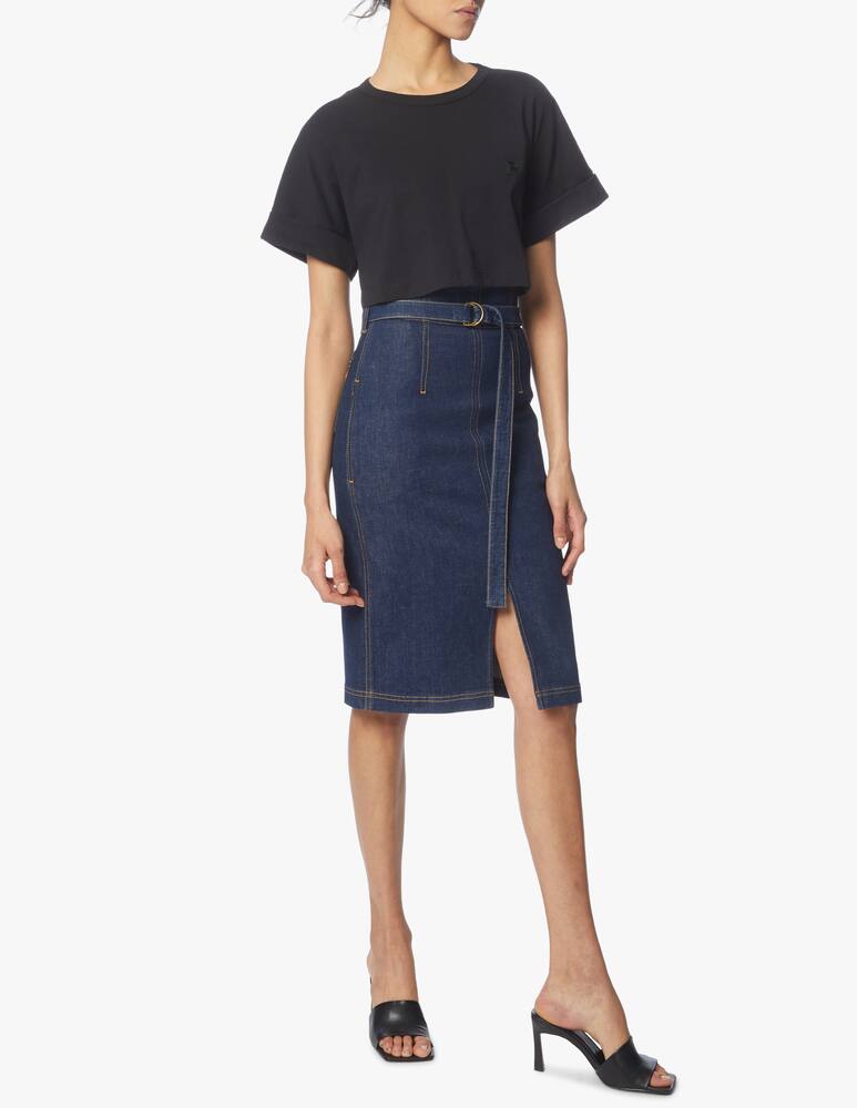 rinascente Philosophy di Lorenzo Serafini Gonna tubino vita alta con cintura in denim