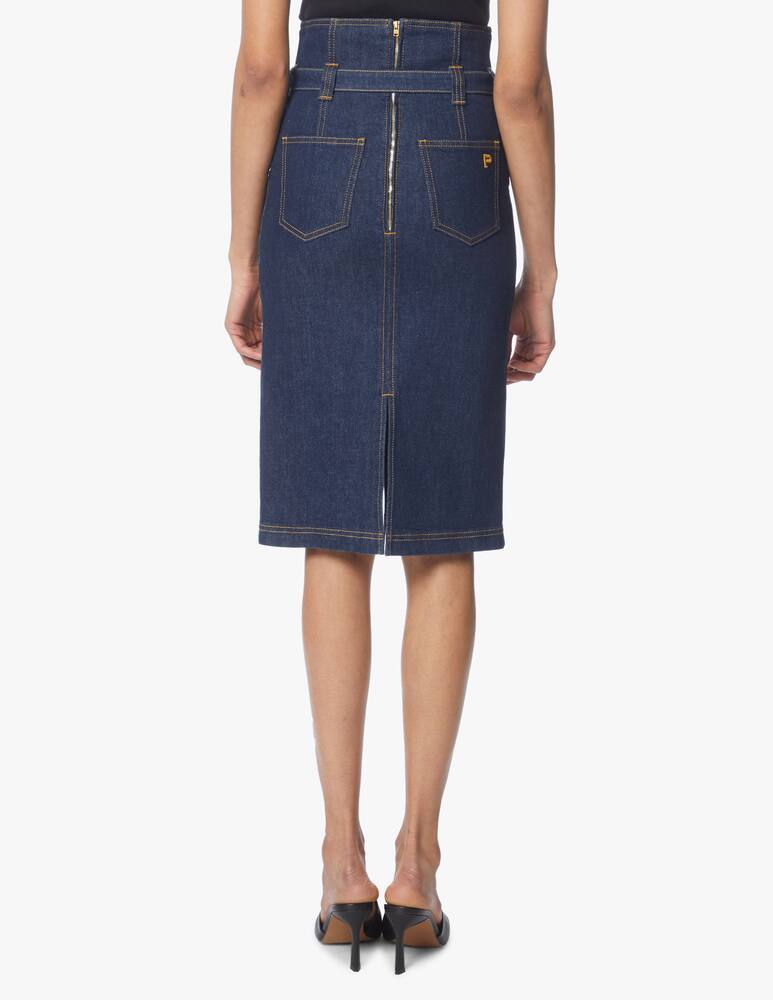 rinascente Philosophy di Lorenzo Serafini Gonna tubino vita alta con cintura in denim