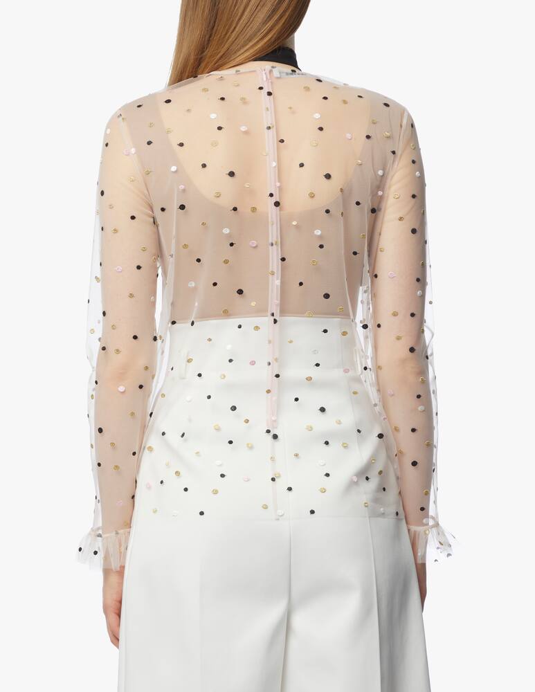 rinascente Philosophy di Lorenzo Serafini Round neck polka dot blouse