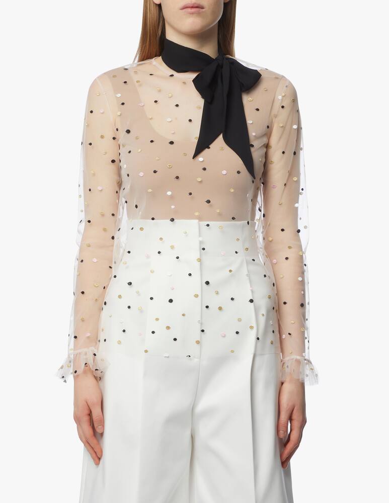 rinascente Philosophy di Lorenzo Serafini Round neck polka dot blouse