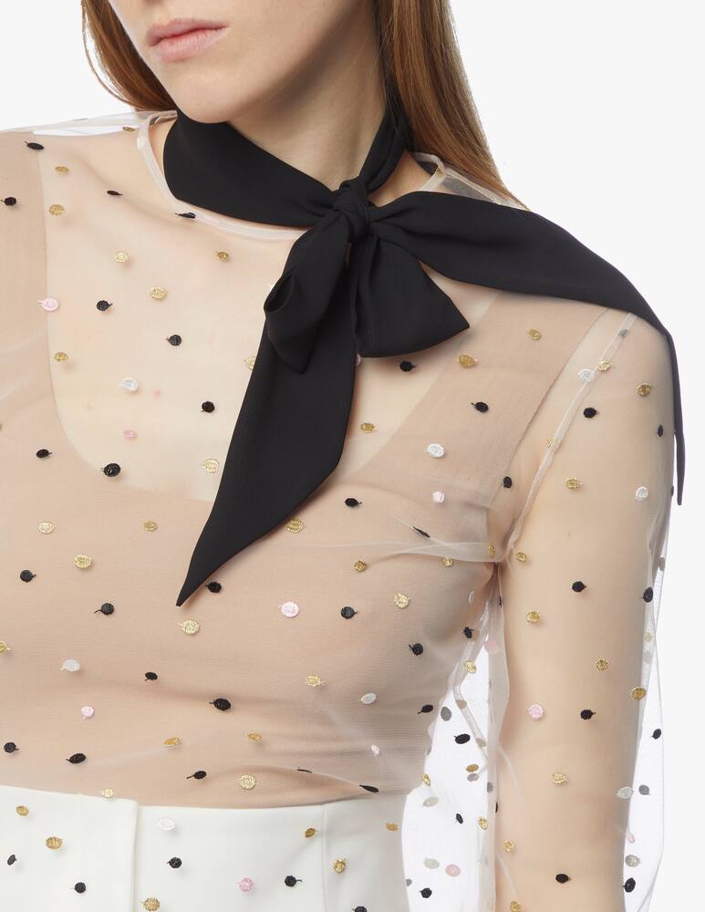 rinascente Philosophy di Lorenzo Serafini Round neck polka dot blouse