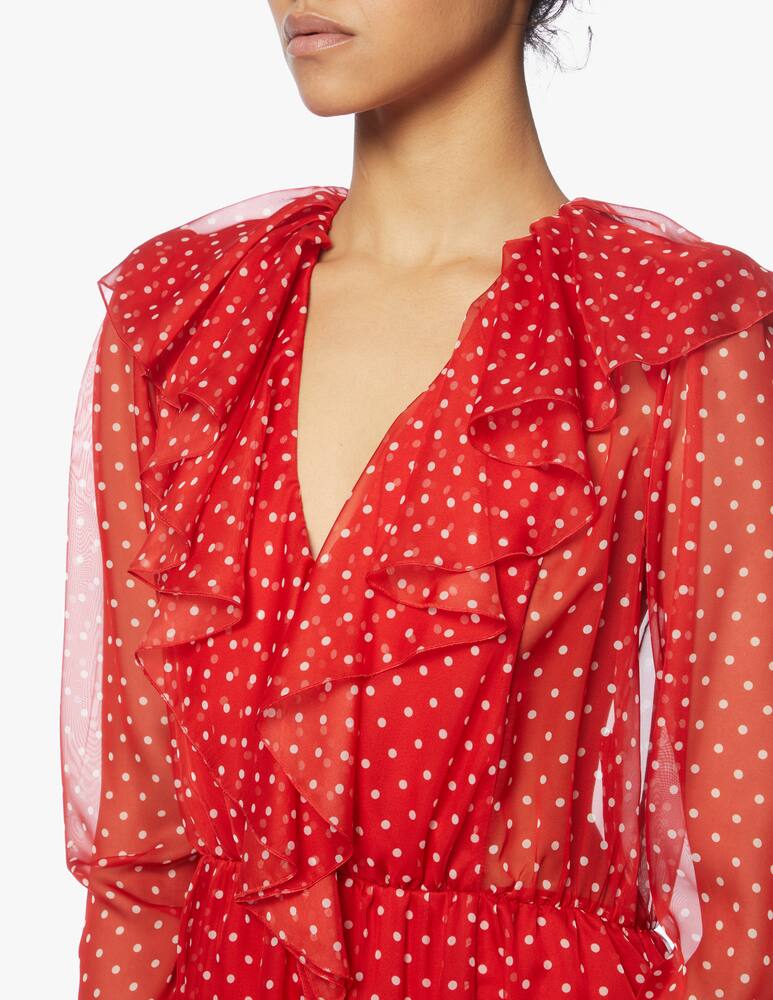 rinascente Philosophy di Lorenzo Serafini Polka dot chiffon midi dress