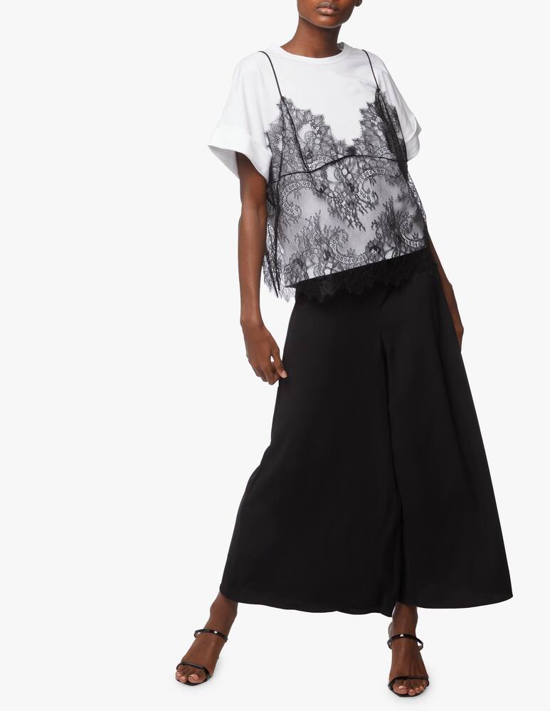 rinascente Philosophy di Lorenzo Serafini T-shirt in cotone con top in pizzo