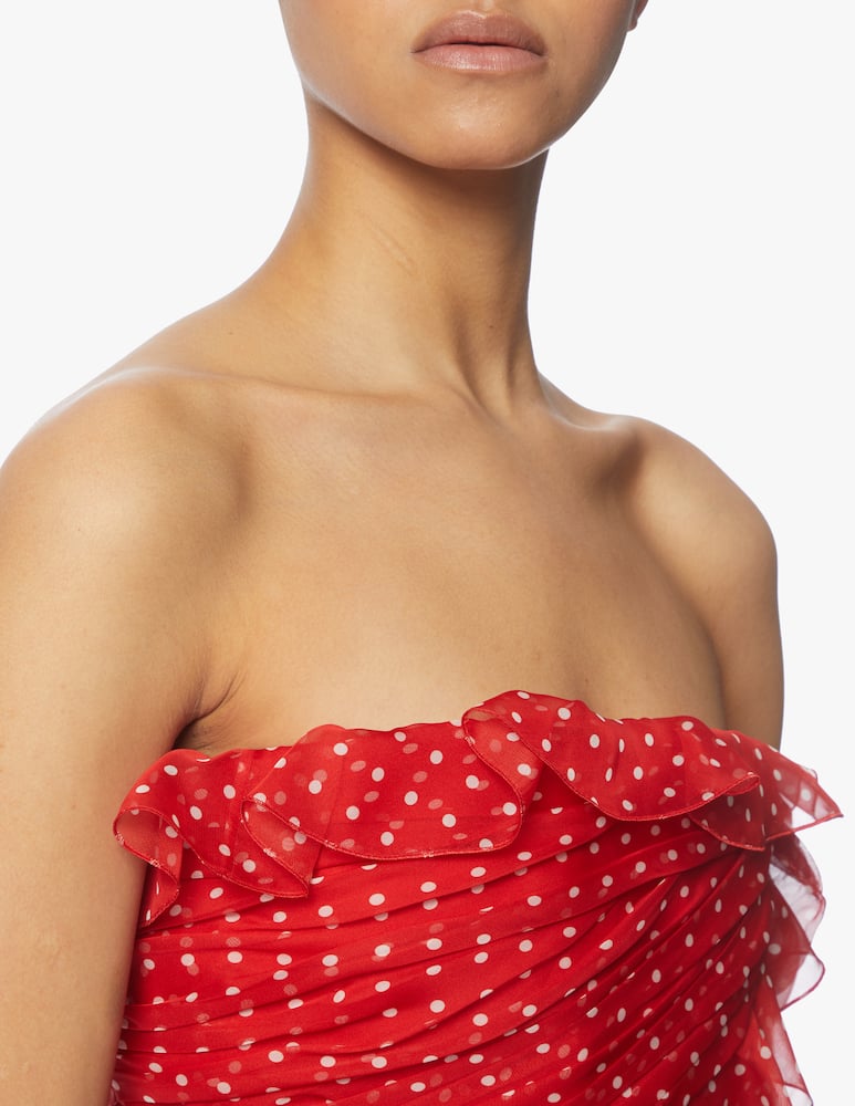 rinascente Philosophy di Lorenzo Serafini Abito corto bustier a pois in chiffon