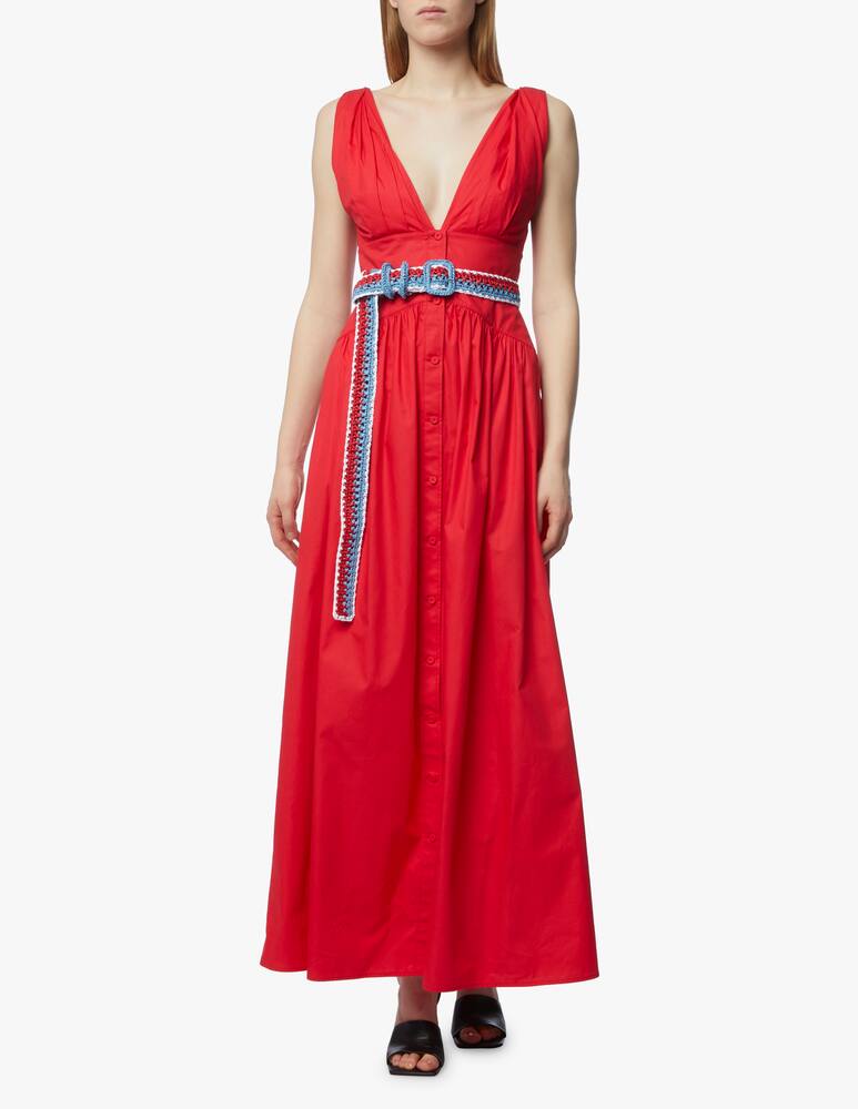 rinascente Philosophy di Lorenzo Serafini Button down sleeveless popeline maxi dress