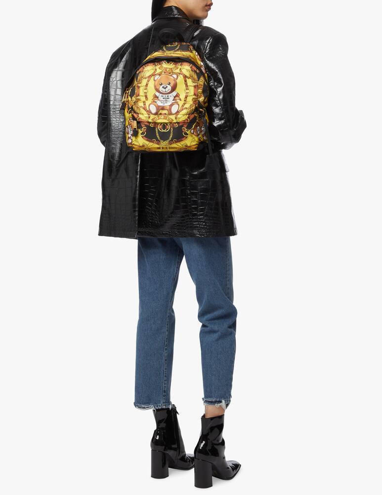 rinascente Moschino Nylon backpack with foulard and teddy print