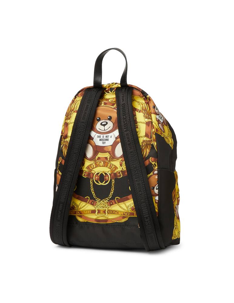 rinascente Moschino Nylon backpack with foulard and teddy print