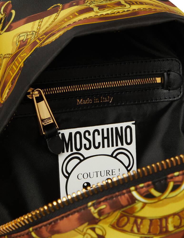 rinascente Moschino Nylon backpack with foulard and teddy print