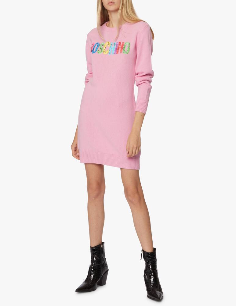 rinascente Moschino Cashmere blend mini dress with logo