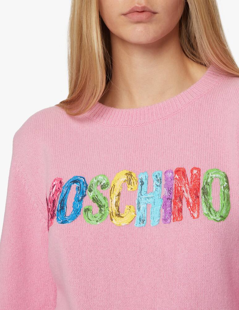rinascente Moschino Cashmere blend mini dress with logo