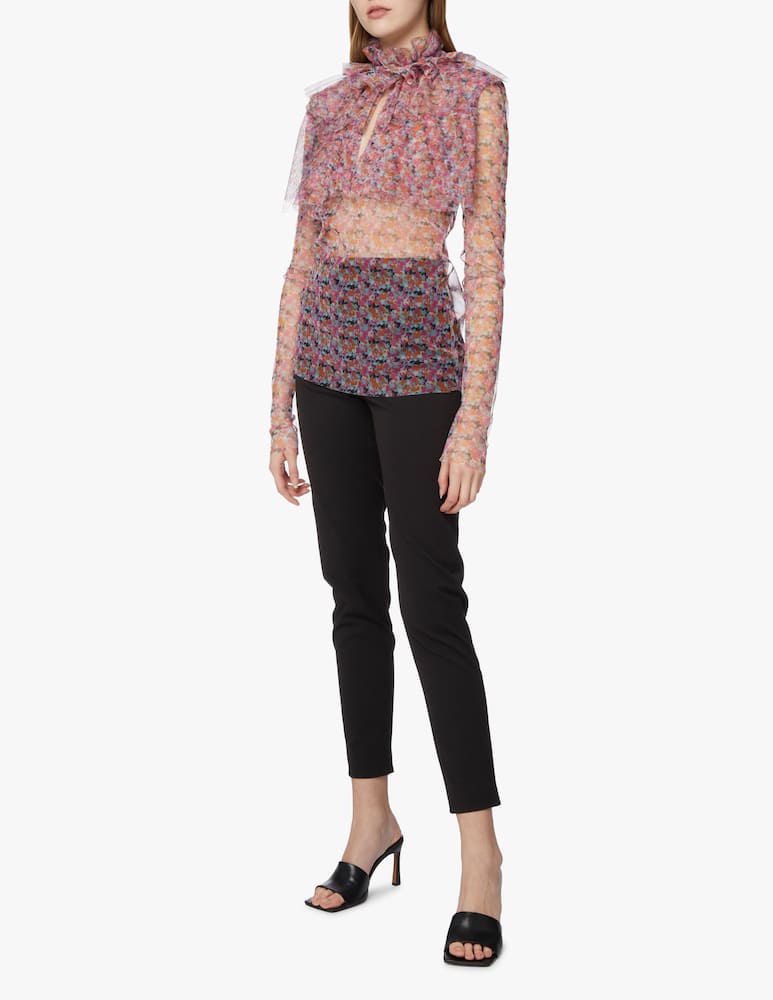 rinascente Philosophy di Lorenzo Serafini Flower print tulle long sleeve blouse - multi