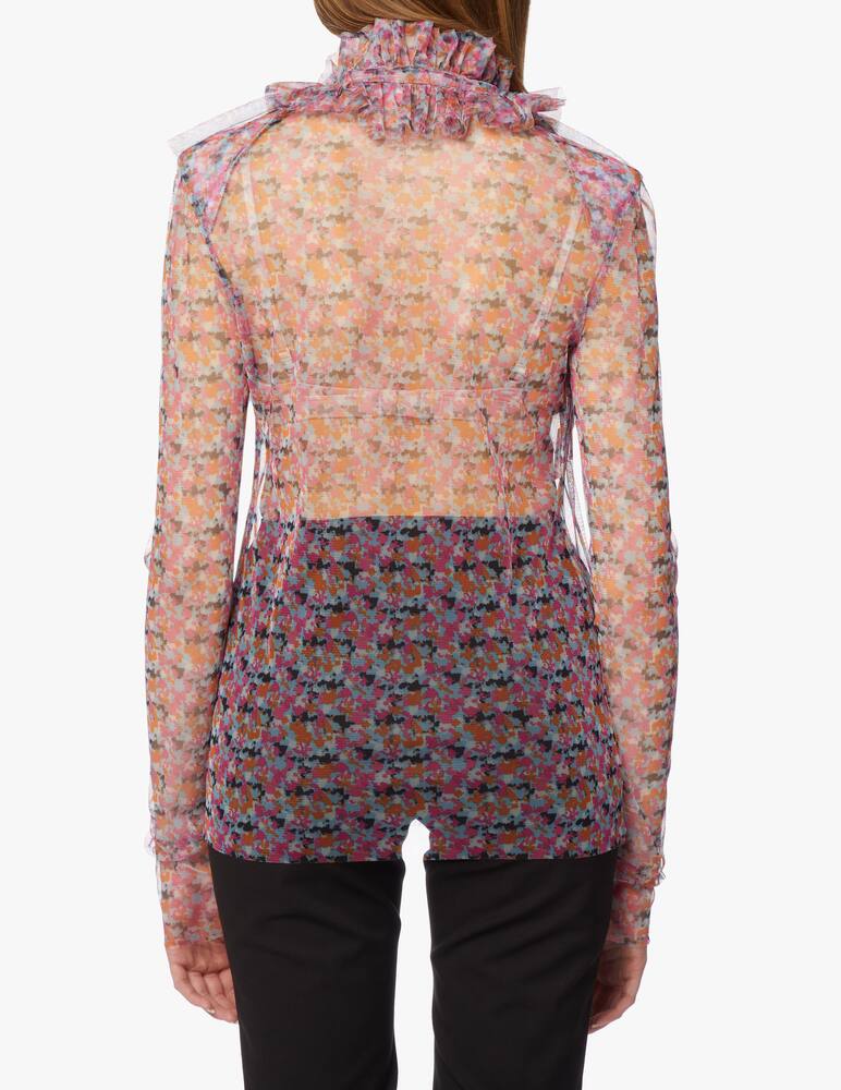 rinascente Philosophy di Lorenzo Serafini Flower print tulle long sleeve blouse - multi