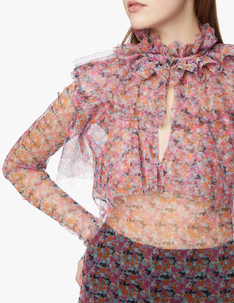 rinascente Philosophy di Lorenzo Serafini Flower print tulle long sleeve blouse - multi