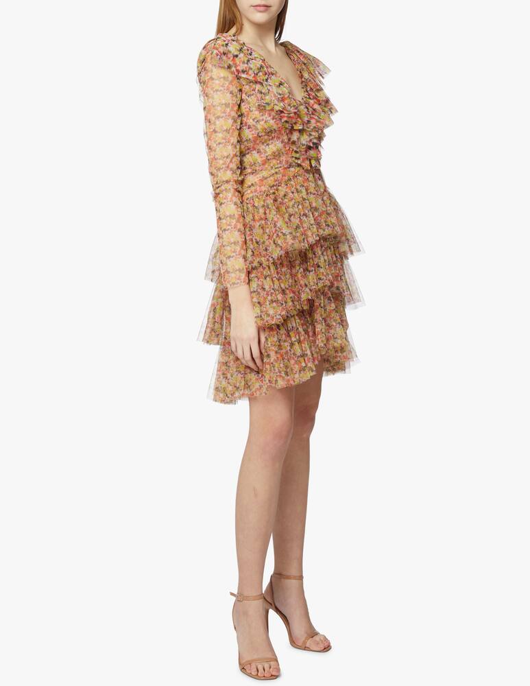 rinascente Philosophy di Lorenzo Serafini Vestito corto a manica lunga stampa fiori - rosa