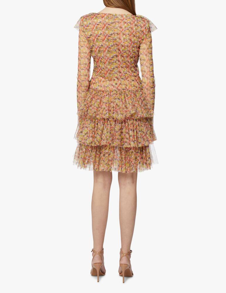 rinascente Philosophy di Lorenzo Serafini Vestito corto a manica lunga stampa fiori - rosa