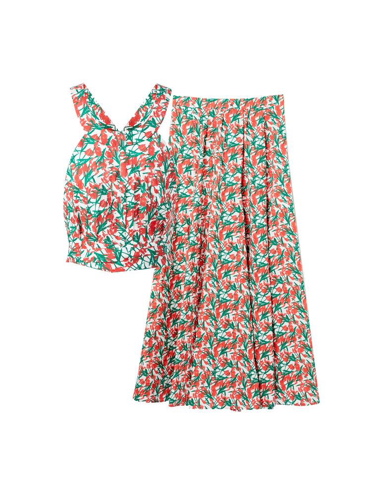 rinascente Philosophy di Lorenzo Serafini Top e gonna midi in pizzo sangallo - rosso