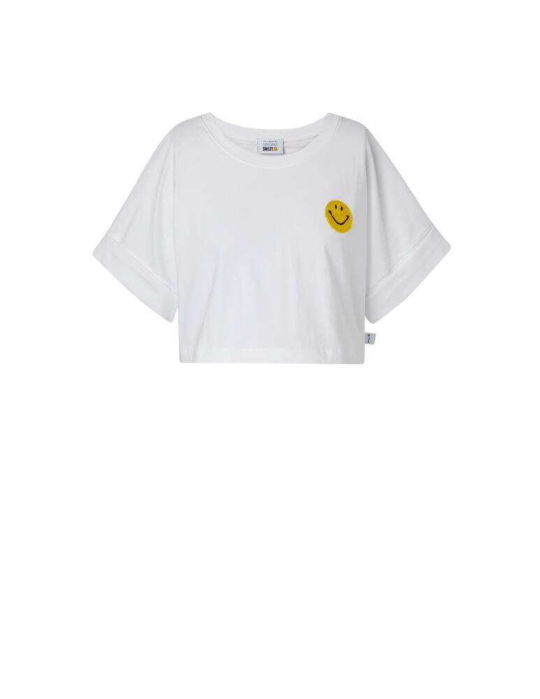 rinascente Philosophy di Lorenzo Serafini Cotton crop t-shirt with smile - white