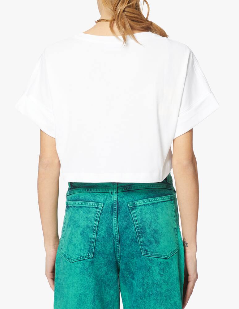 rinascente Philosophy di Lorenzo Serafini Cotton crop t-shirt with smile - white