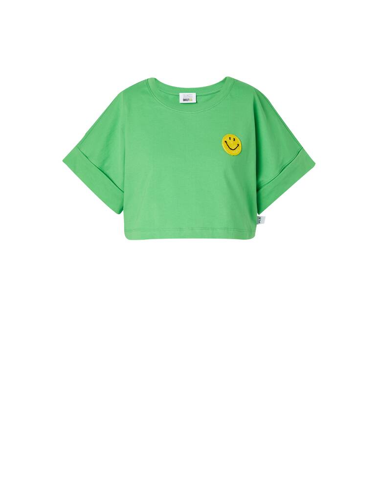 rinascente Philosophy di Lorenzo Serafini Cotton crop t-shirt with smile - green
