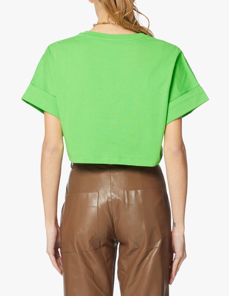 rinascente Philosophy di Lorenzo Serafini Cotton crop t-shirt with smile - green