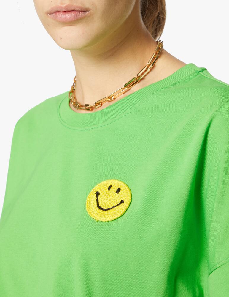rinascente Philosophy di Lorenzo Serafini Cotton crop t-shirt with smile - green