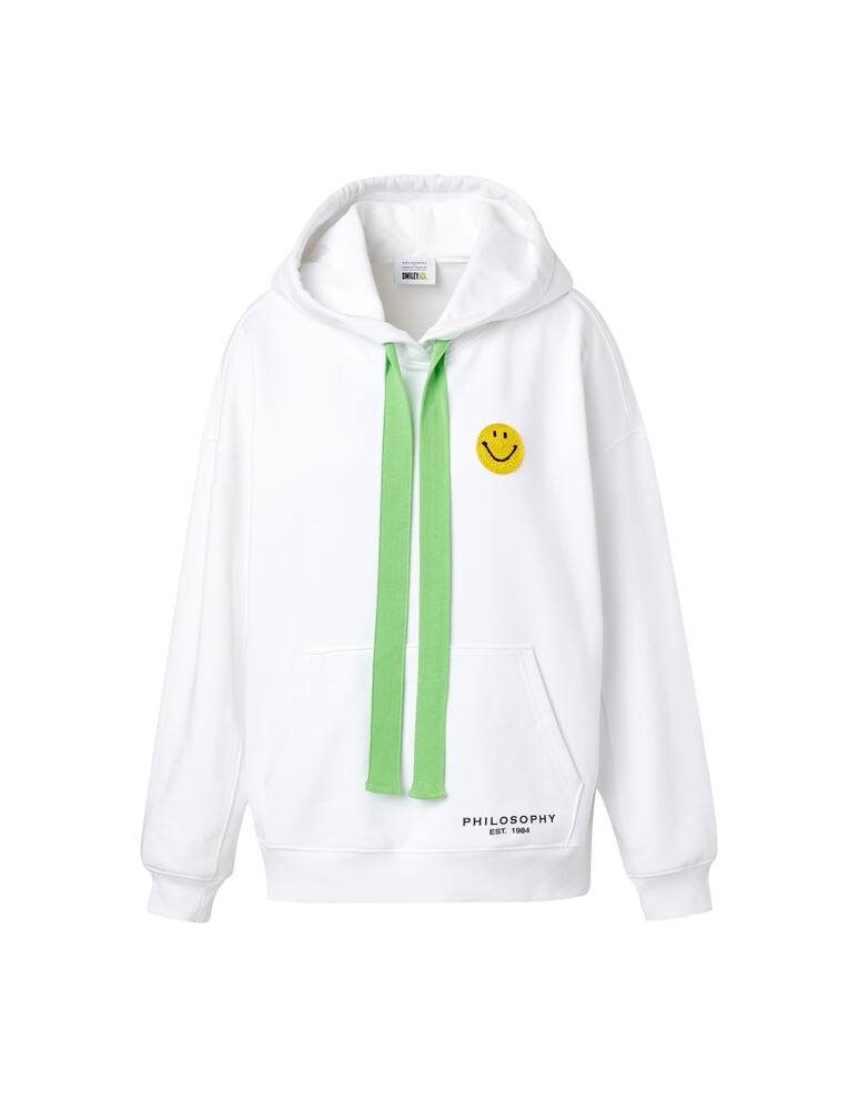 rinascente Philosophy di Lorenzo Serafini Cotton hoodie with smile - white